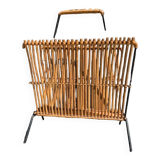 Rattan and bamboo magazine holders 60s