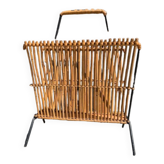 Rattan and bamboo magazine holders 60s