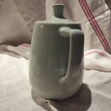 Vintage French large coffee pot in light green ceramic