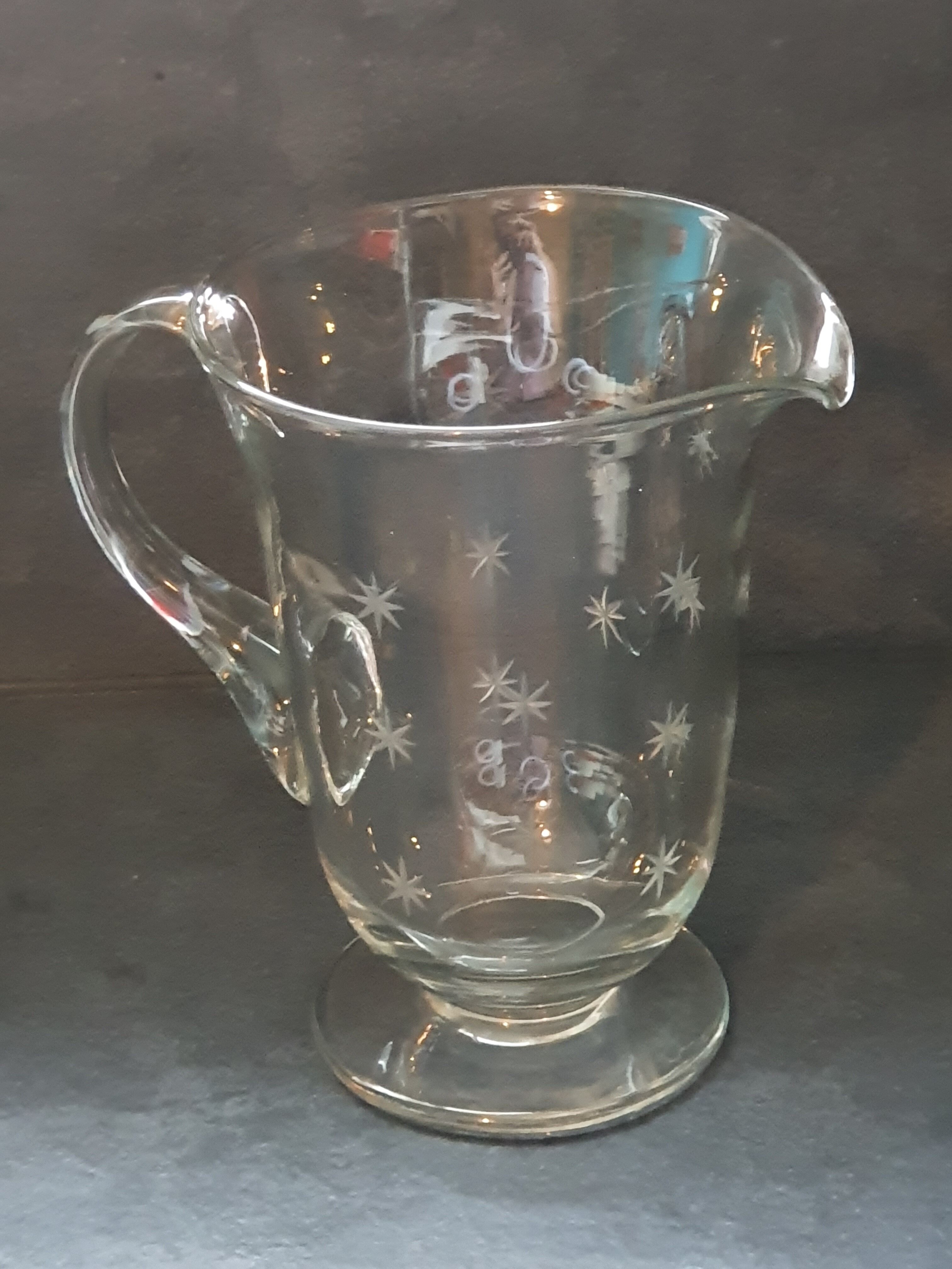 Pitcher with starry crystal glass decoration