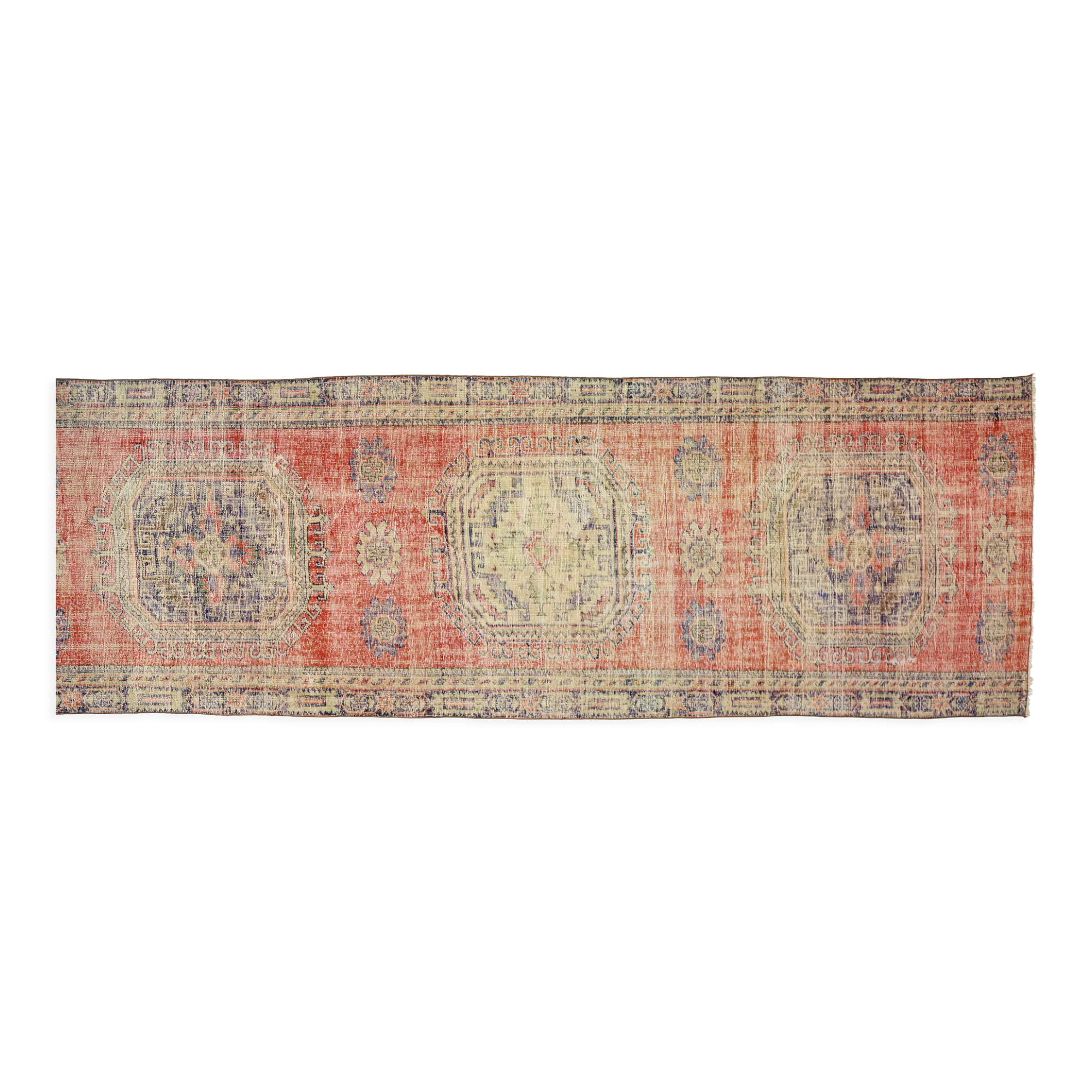 Anatolian handmade vintage rug 398 cm x 120 cm