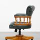 Chaise de bureau Chesterfield verte en cuir de vachette sur roulettes