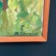 Huile sur toile originale suédoise – « Paysage urbain » par Margareta Strand – Vintage et encadrée – 62 × 50,5 cm (24,4" × 19,9")