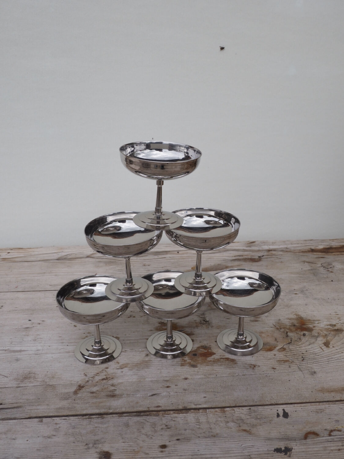 6 Coupes à glace en inox Letang Remy
