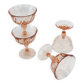 4 coupes à champagne Rosaline Luminarc, années 80
