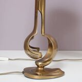 1970s pair of brass table lamps from France