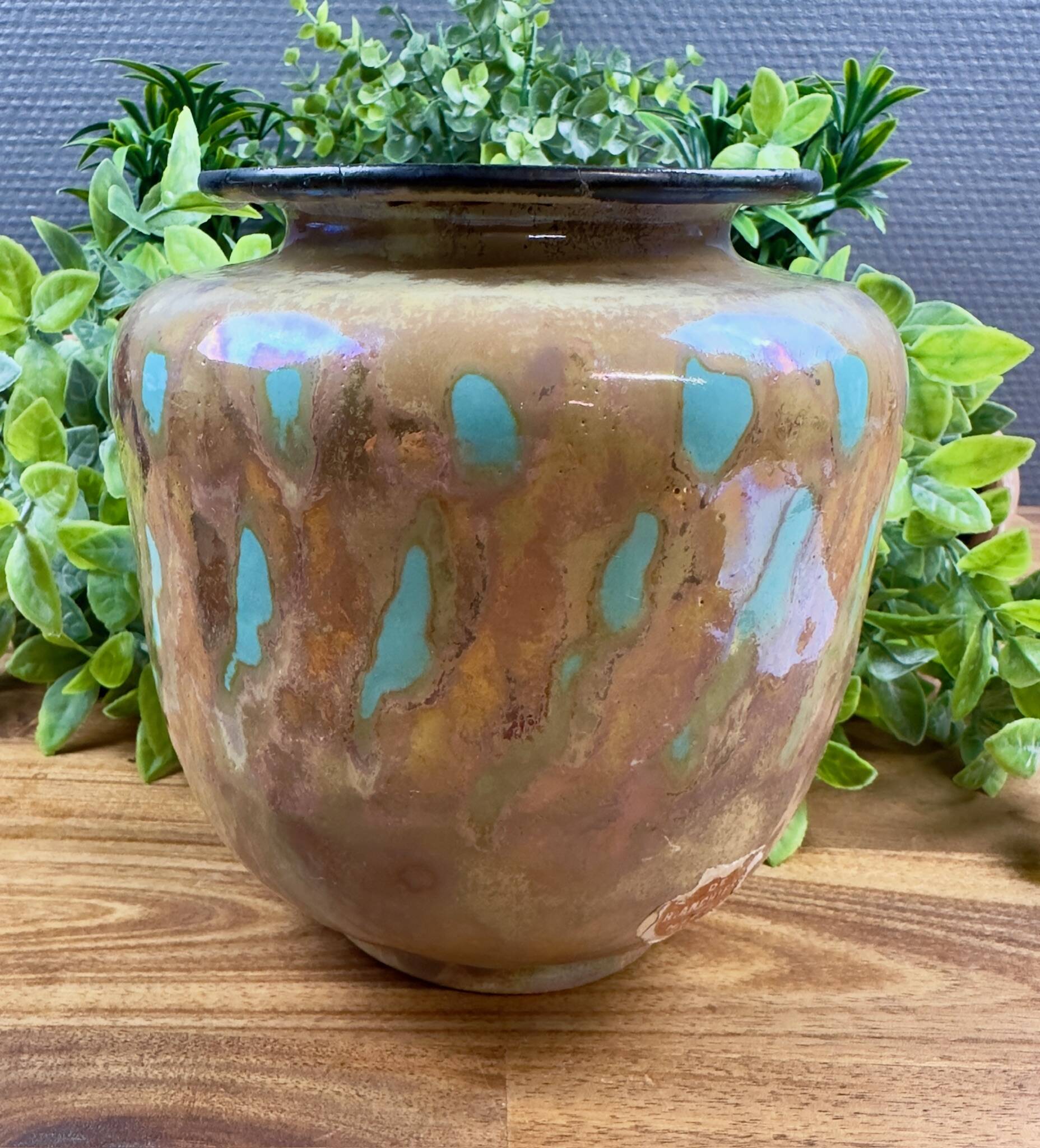 Handcrafted ceramic vase “Unique Piece AR” vintage glazed