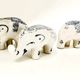Lot de 3 éléphants en porcelaine bleu blanc figurines décoratives