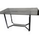 Vintage chrome metal table with smoked glass top