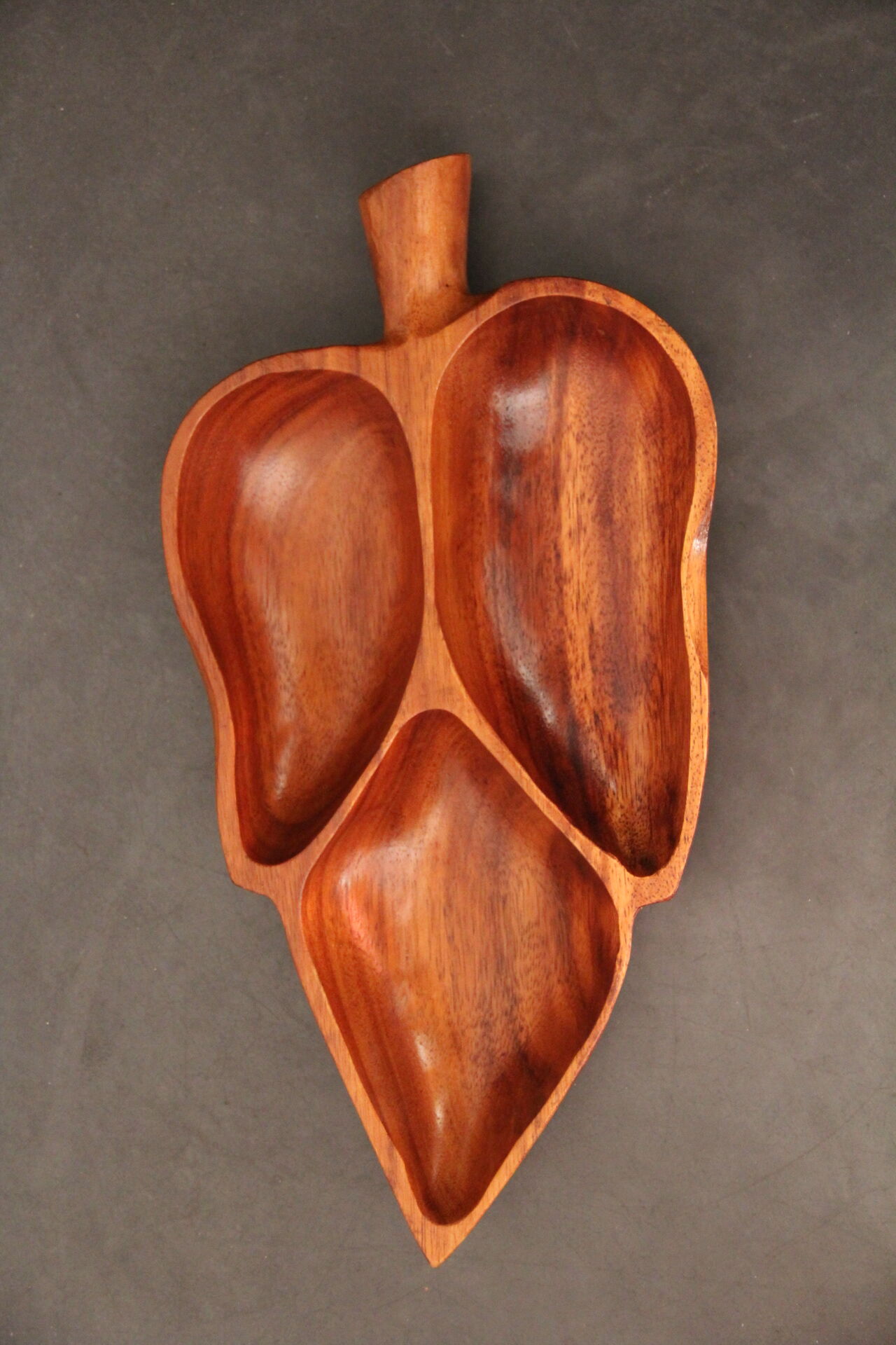 Exotic wooden aperitif tray, circa 1970