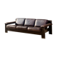 Brutalist sofa in brown leather by Harry de Groot for Leolux, 1970.