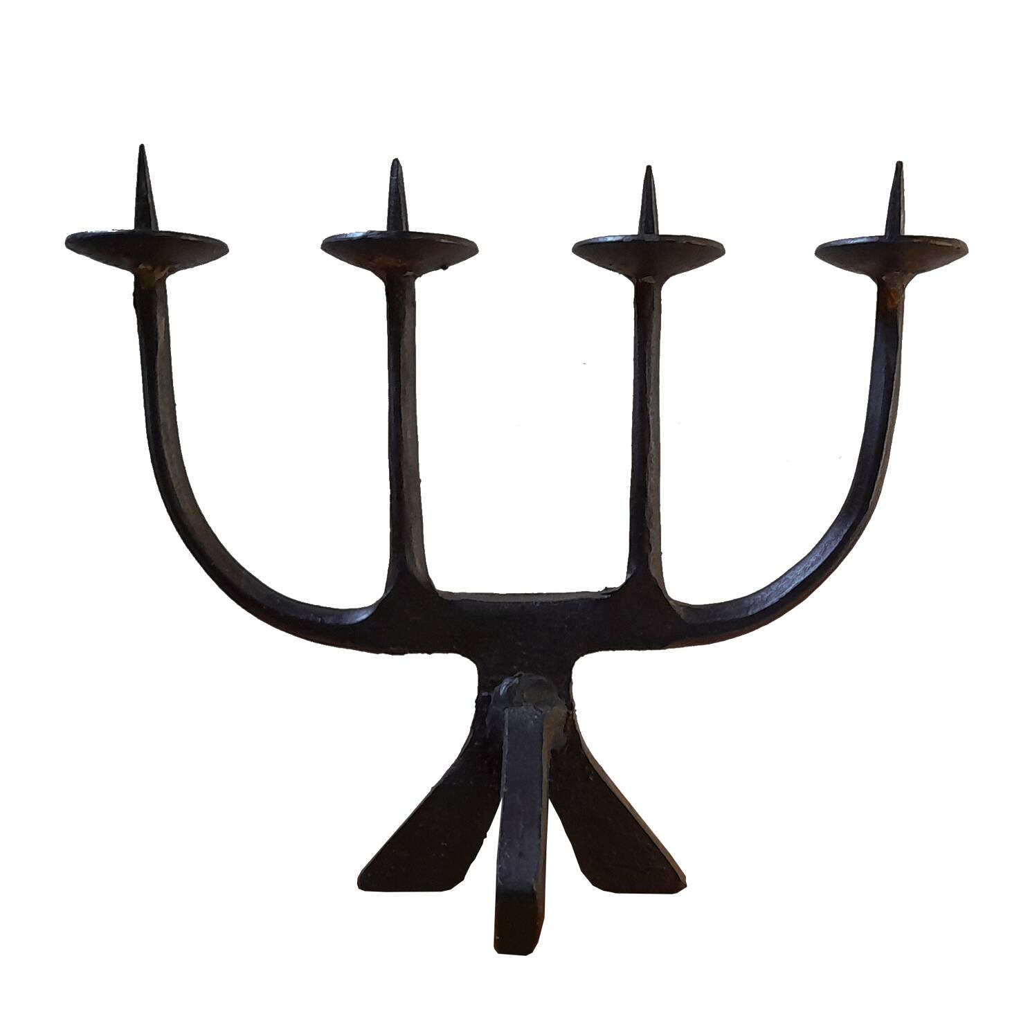 Brutalist wrought iron candlestick, 1960s