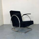 Bauhaus Art Deco Streamline Tubular Steel Lounge Chair by Jan Schröfer for Ahrend De Cirkel, 1920s