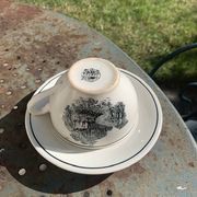 Coffee service, in earthenware with country motif, Boch La Louvière Belgium