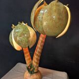 Lampes vintage en bois de coco