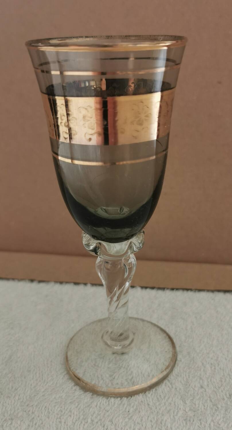 7 vintage crystal glasses