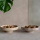 Silver travertine bowl