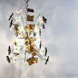 Mid century glass sputnik chandelier, 1970s