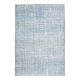 7x11 Turkish Light Blue Camouflage Pattern Vintage Rug, 223x329Cm