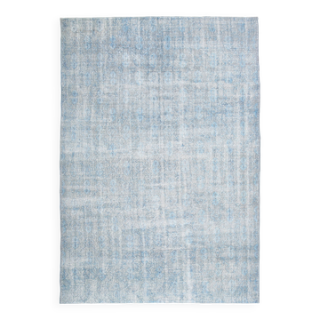 7x11 Turkish Light Blue Camouflage Pattern Vintage Rug, 223x329Cm