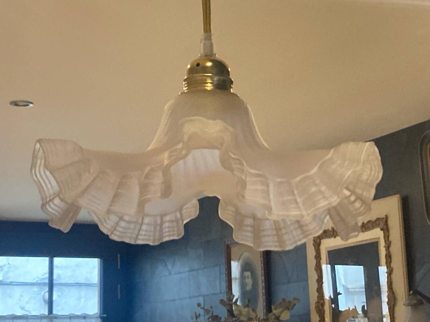 Lustre monte et baisse bronze ancien