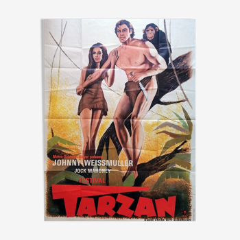 Affiche originale Tarzan Johnny WWesmuller 120x160 cm