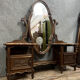 Coiffeuse psyché Louis XV Baroque en noyer vers 1850-1880