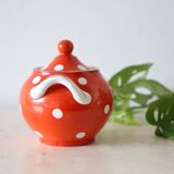 Sucrier polka dots, Digoin Sarreguemines, rare, vintage