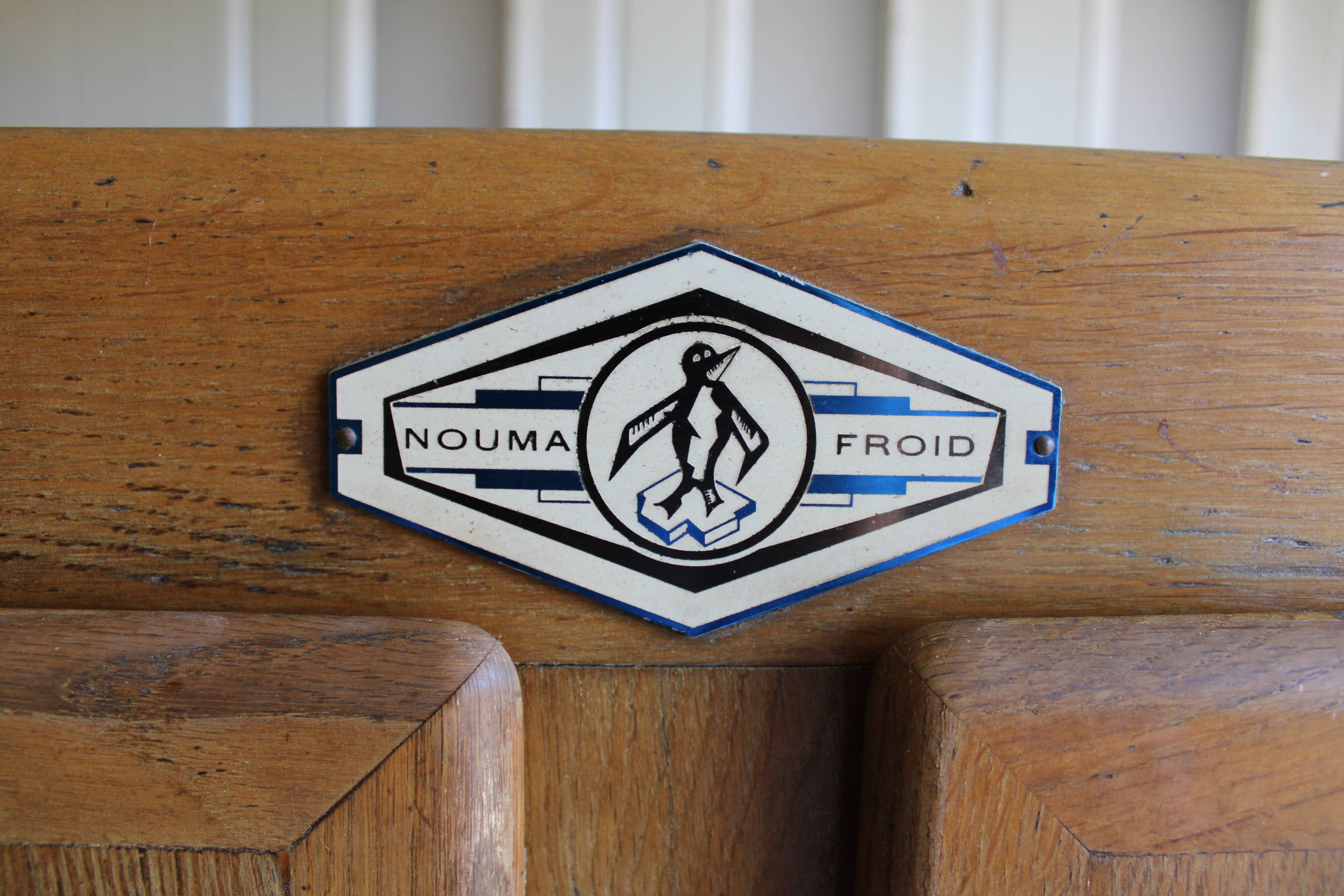 Vintage wooden refrigerator cabinet 2 doors