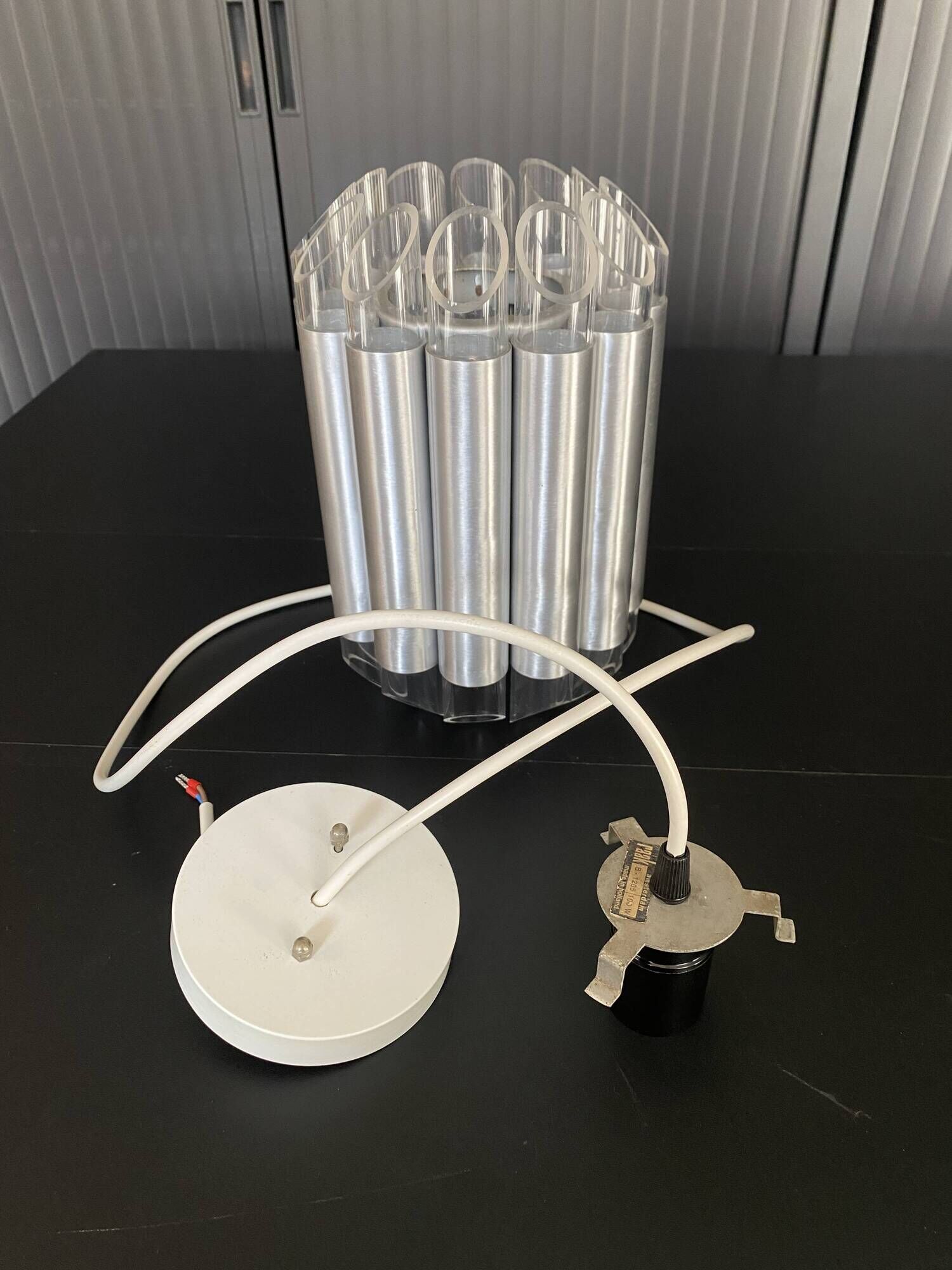 Suspension lamp chandelier ceiling light Aluminium plexi raak septiem B-1205 1960