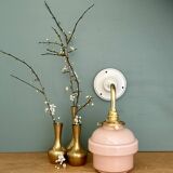 Vintage pink opaline globe wall light.