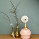 Vintage pink opaline globe wall light.
