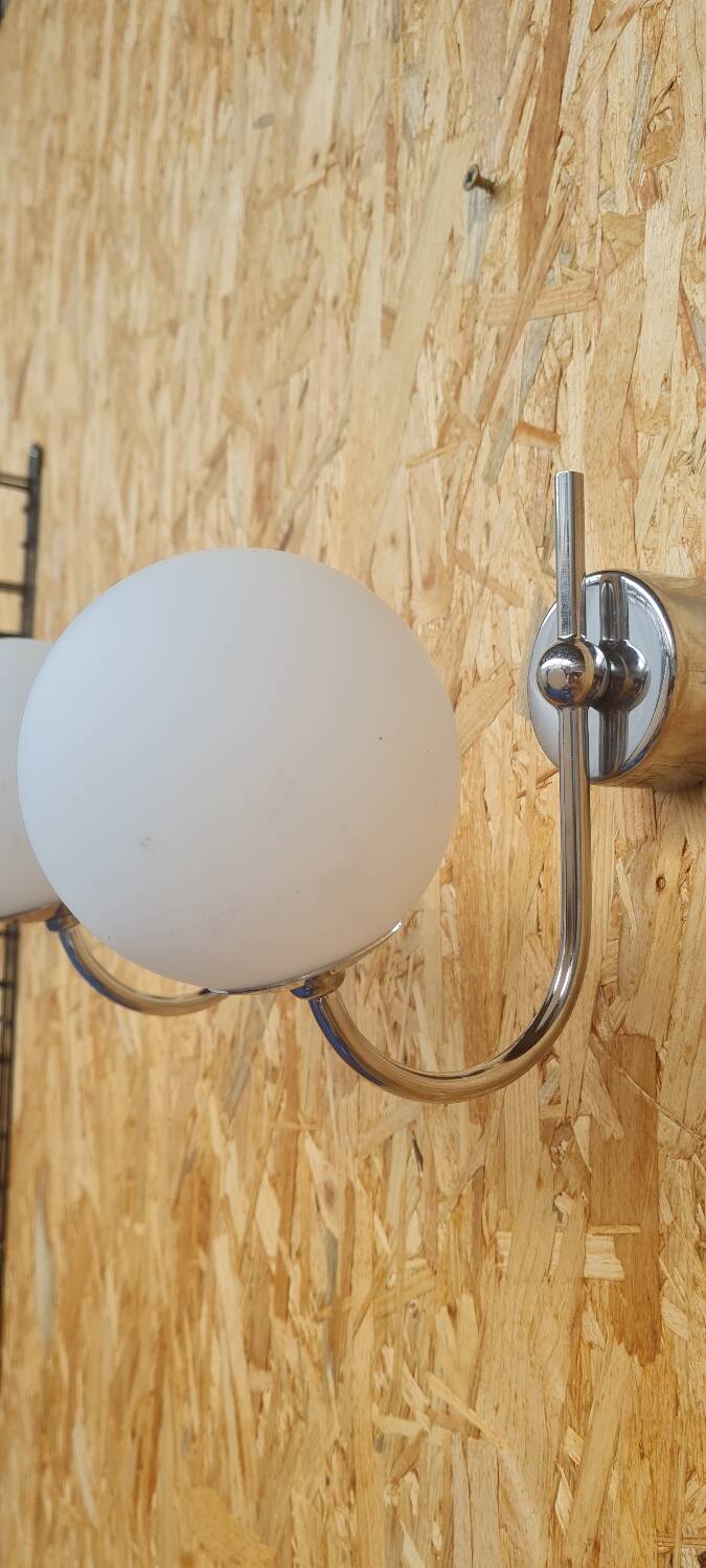Pair of ball and chrome wall lights