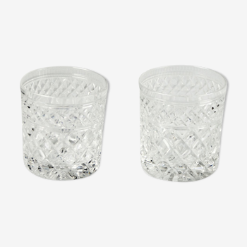 2 signed Crystal whisky glasses