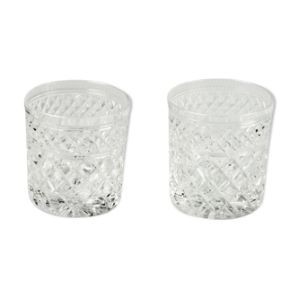 2 signed Crystal whisky glasses