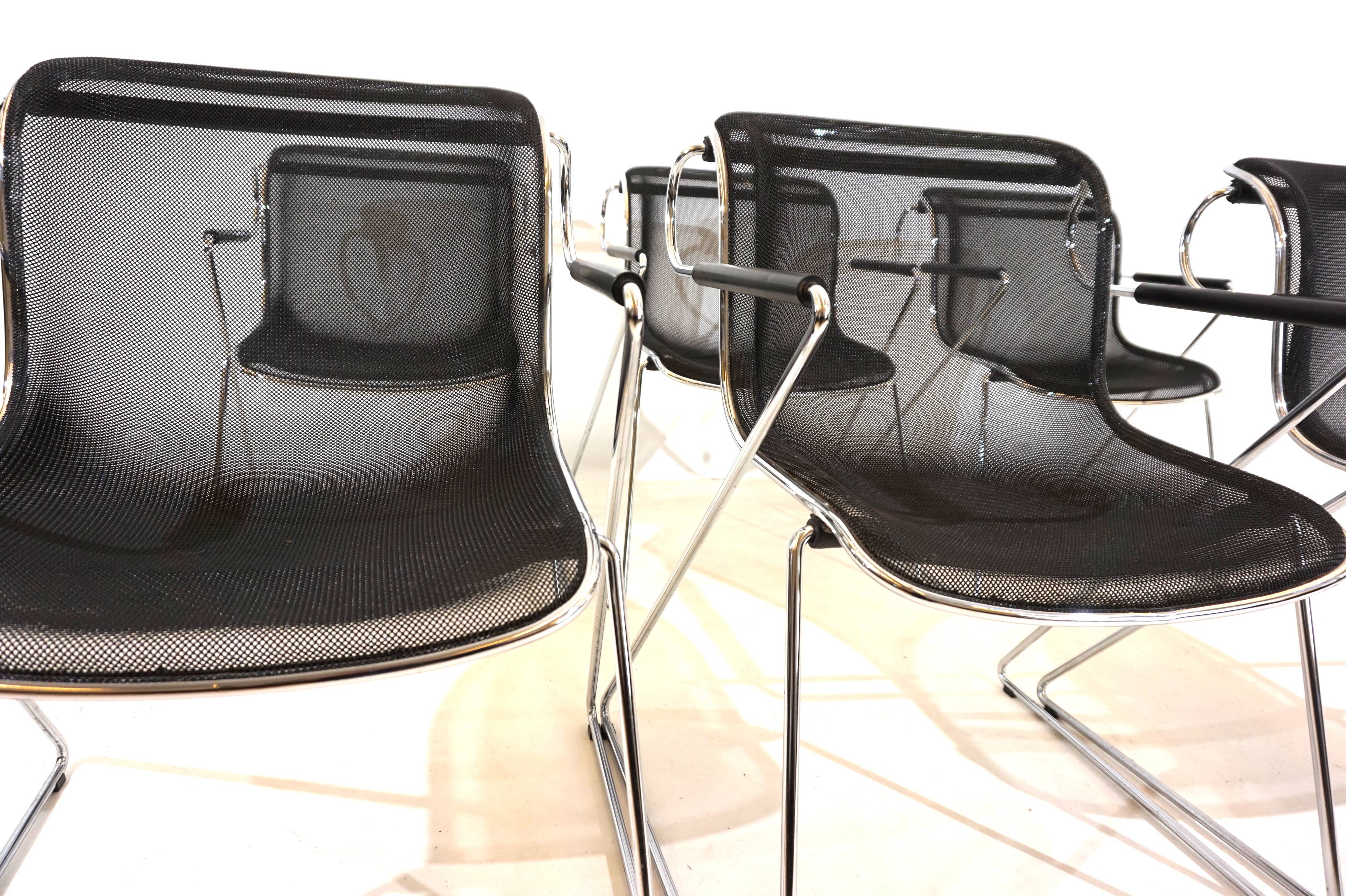 Set of 6 Castelli Penelope dining/conference chairs by Charles Pollock