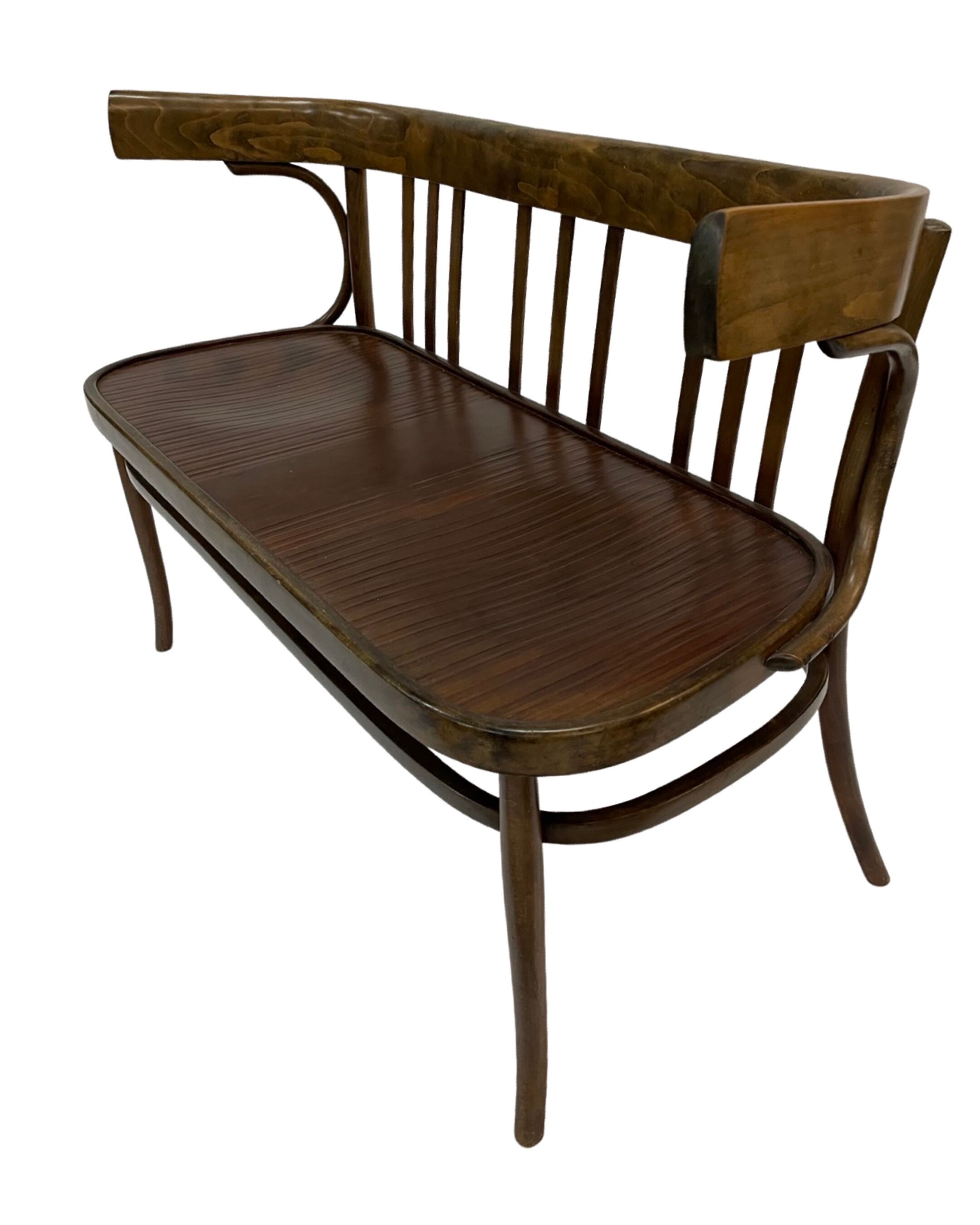 Vintage sofa in beech, 60s design wooden bench