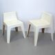Two white fiberglass Kostka chairs 1970