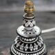 Moroccan glazed terracotta table lamp from Safi, ceramic bedside lamp.