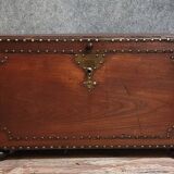 Naval officer's chest in solid mahogany-stained wood