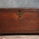 Naval officer's chest in solid mahogany-stained wood