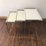 Wood and metal nesting tables 1970