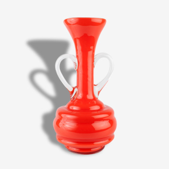 Vintage glass amphora-shaped vase