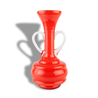 Vintage glass amphora-shaped vase