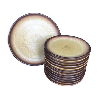 Assiettes à dessert en grès
