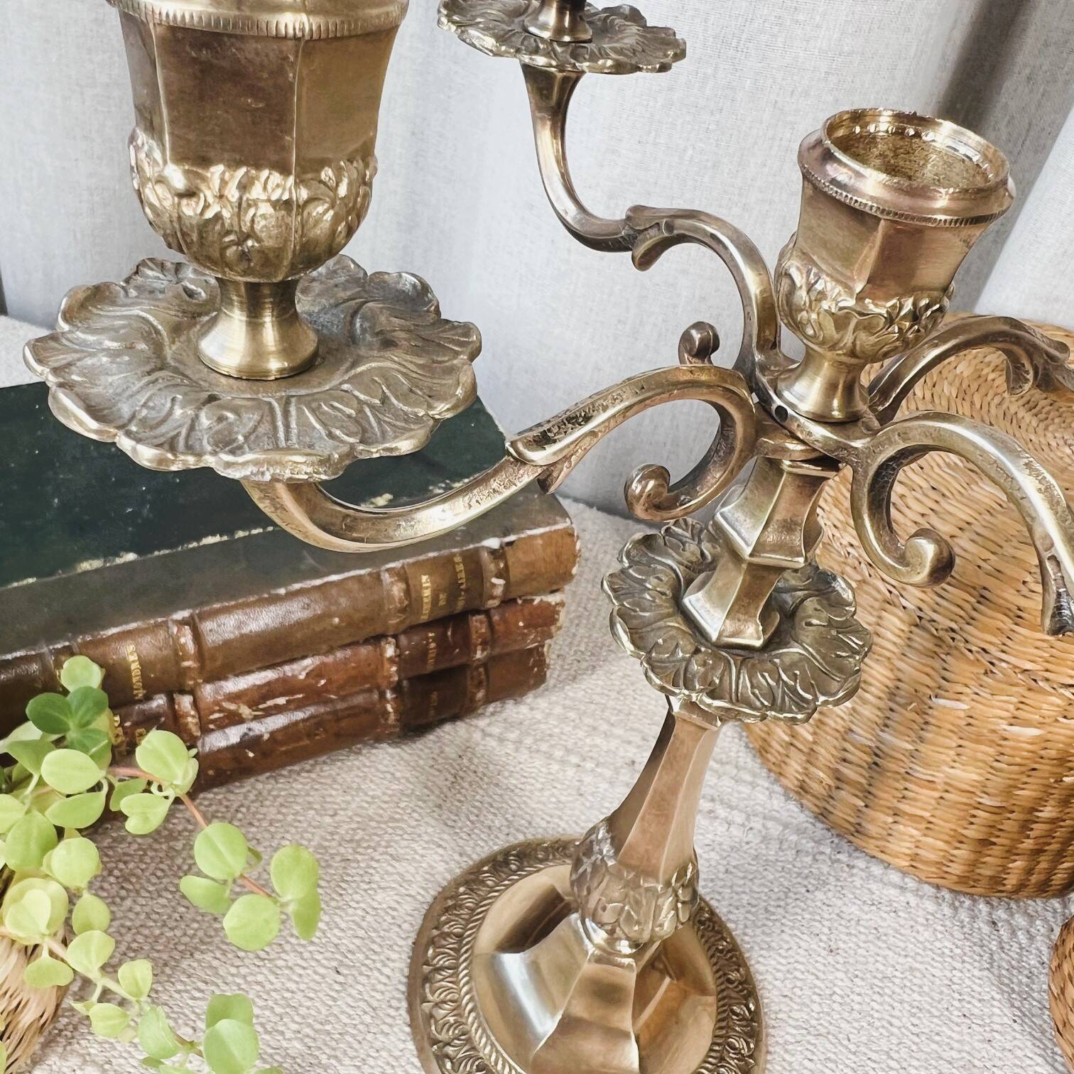 5-light brass candlestick
