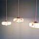 Set of 3 pendants in pink marbled opaline