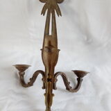 Patinated bronze wall lamp in louis XVI ribbon style