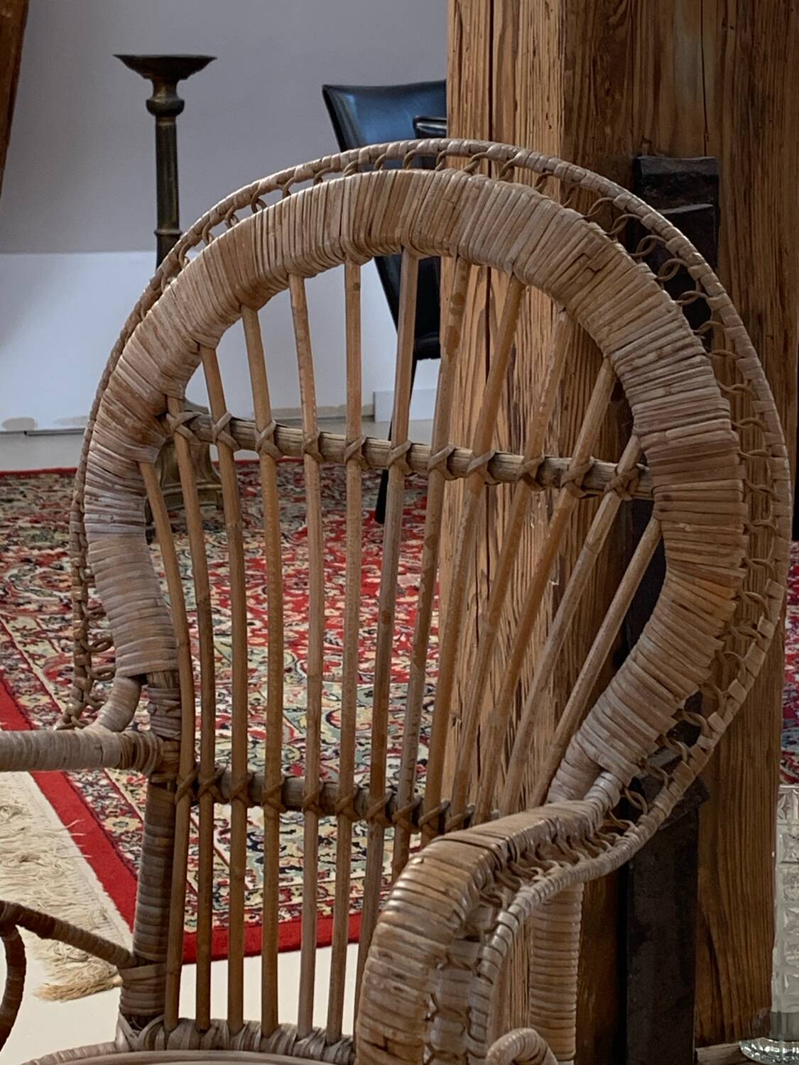 Fauteuil à bascule enfants rotin
