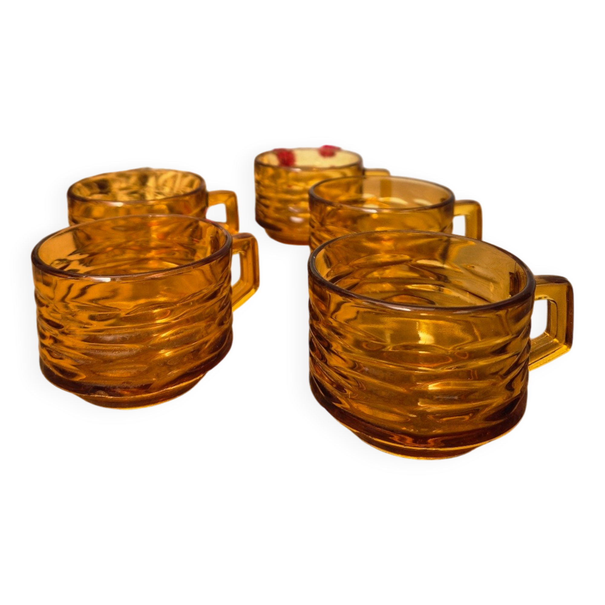 Amber glass cups